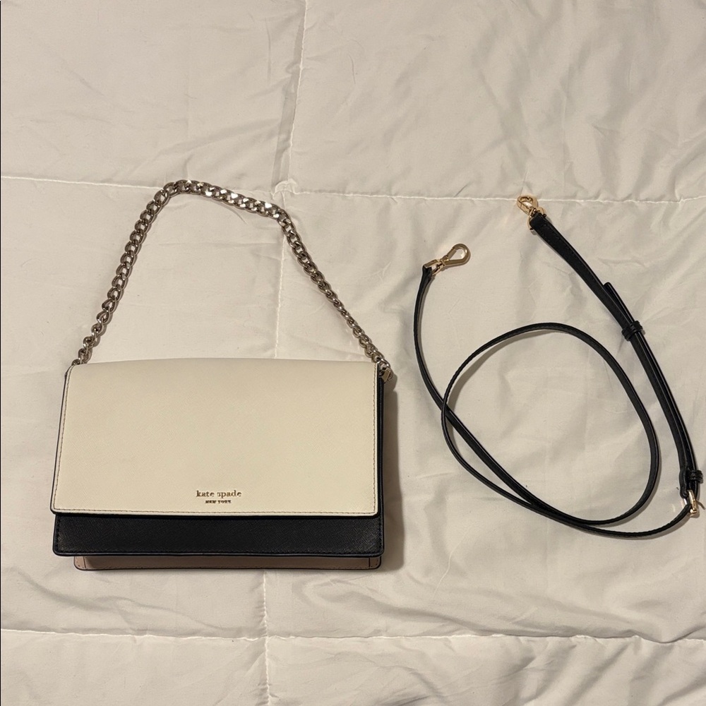Kate Spade Cream and Black Crossbody Bag